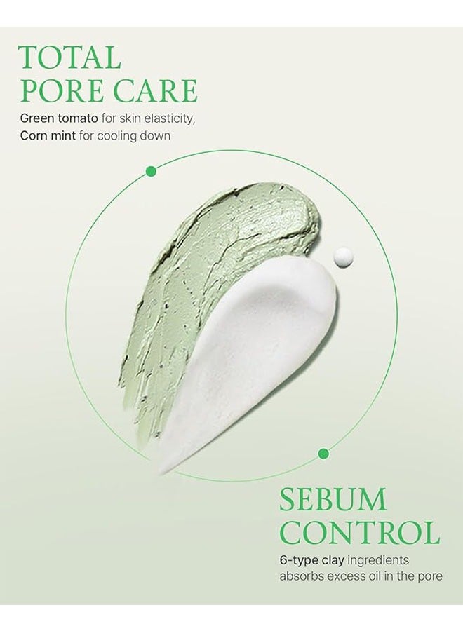 YILEST Green Tomato Clay Pack Cleanser 120g, Pore Purifying with Green Tomato Extract, Sebum and Clogged Pore Care, Exfoliation, Fragrance Free, Vegan and Dermatologically Tested - Image 3