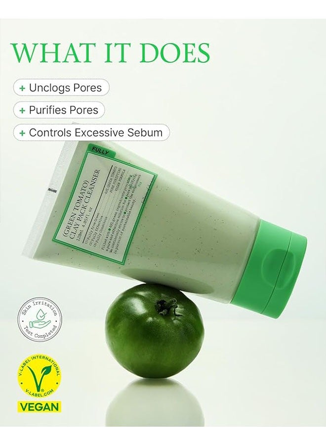 YILEST Green Tomato Clay Pack Cleanser 120g, Pore Purifying with Green Tomato Extract, Sebum and Clogged Pore Care, Exfoliation, Fragrance Free, Vegan and Dermatologically Tested - Image 5