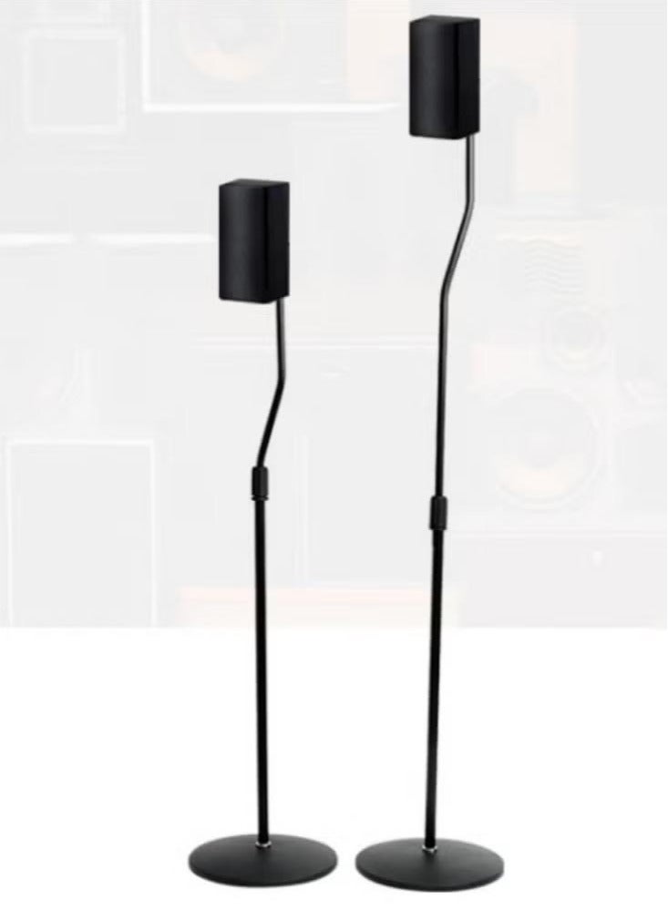 XiuWoo Set of 2 Adjustable Height Speaker Stand, Lifting design, disc base， Extends 80 to 120 cm, Black  - Image 1