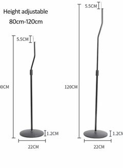 XiuWoo Set of 2 Adjustable Height Speaker Stand, Lifting design, disc base， Extends 80 to 120 cm, Black  - Image 2