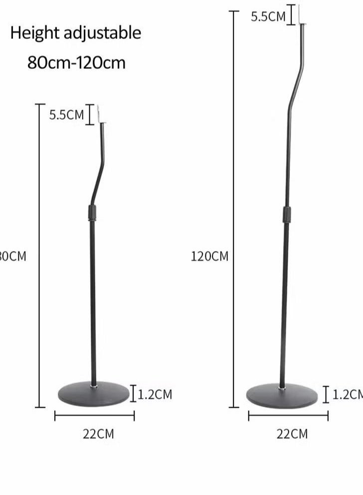 XiuWoo Set of 2 Adjustable Height Speaker Stand, Lifting design, disc base， Extends 80 to 120 cm, Black  - Image 2