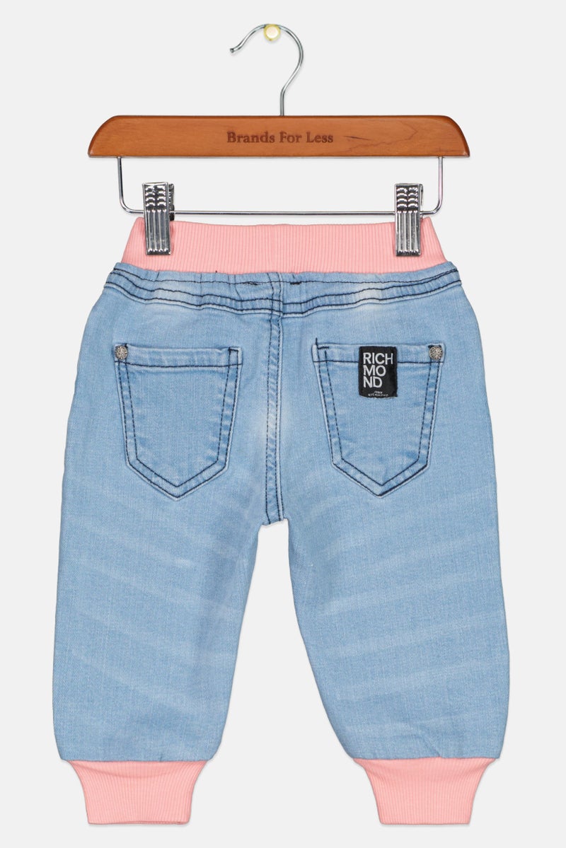 JOHN RICHMOND Toddlers Girl Jogger Pant, Light Denim Blue/Blossom Pink - Image 2