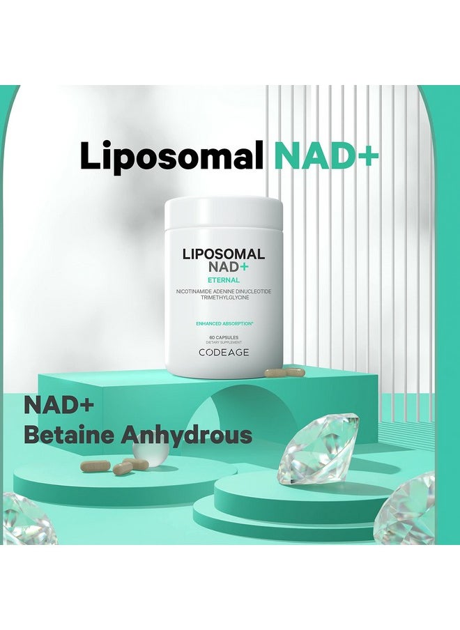 Codeage - Codeage Liposomal NAD+ Supplement - NAD Nicotinamide Adenine Dinucleotide Coenzyme Pills - 500 mg NAD+ Per Serving & Betaine Anhydrous - Liposomal Delivery - Vegan, Non-GMO, Gluten-Free - 60 Capsules - Image 1
