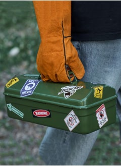 EzzySo Outdoor Tools Storage Box Portable Camping Toolbox with Sticker, Water-Resistant Outdoor Gear Toolbox,  Metal Storage Case for Tools & Supplies, Camping Accessories  - Image 3
