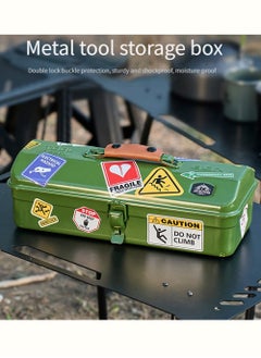 EzzySo Outdoor Tools Storage Box Portable Camping Toolbox with Sticker, Water-Resistant Outdoor Gear Toolbox,  Metal Storage Case for Tools & Supplies, Camping Accessories  - Image 4