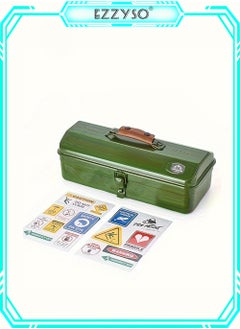 EzzySo Outdoor Tools Storage Box Portable Camping Toolbox with Sticker, Water-Resistant Outdoor Gear Toolbox,  Metal Storage Case for Tools & Supplies, Camping Accessories  - Image 1