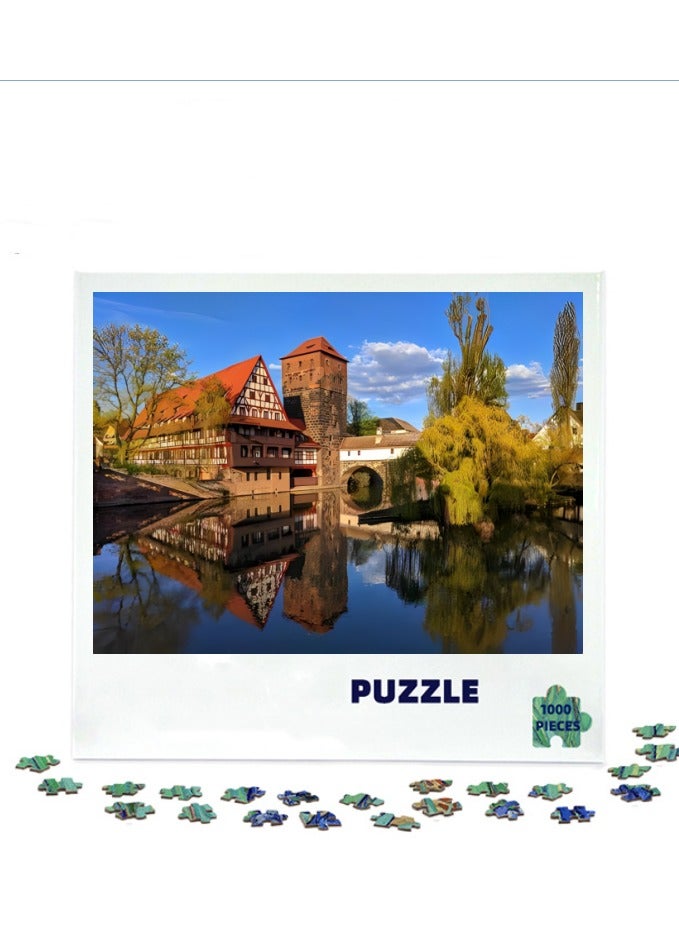Anna 1000-Piece Colorful European Cityscape Puzzle - Brain Teaser Fun - Image 2