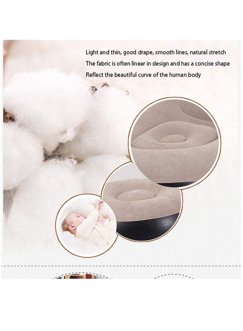 Arabest 2-IN-1 Grey/Black Lounge Sofa Bed Set, Folding Portable Inflatable Lazy Flocking Recliner Chair with Footstool - Great for Pop Up Indoor and Outdoor Balcony, Backyard, Camping, Picnic, RV - Image 3