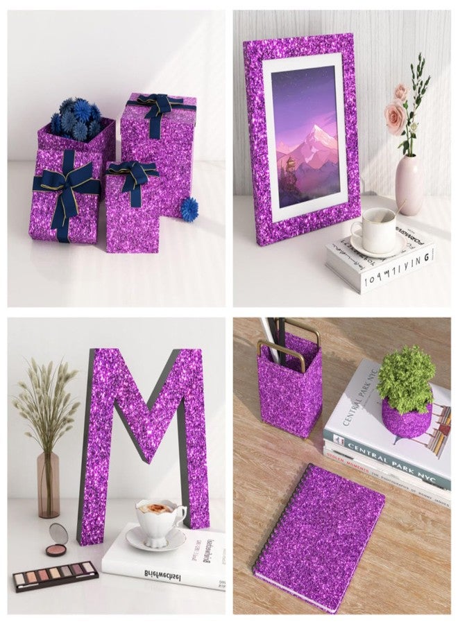 FunStick Violet Purple Glitter Wallpaper Peel and Stick Sparkle Purple Glitter Contact Paper for Cabinets Drawers Walls Desk Self Adhesive Removable Wallpaper for Kids Girls Bedroom Vinyl Wrap 16"x80" - Image 5
