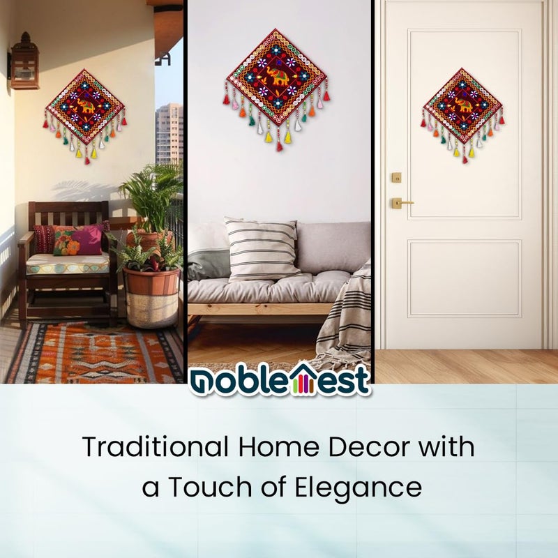 Noblenest Gujrati Wooden Wall Art Hanging for Living Traditional Rangoli Design Room Decoration Item for Home Modern Decor Items Wall Hanging for Office and Bedroom NELR082428 - Image 4