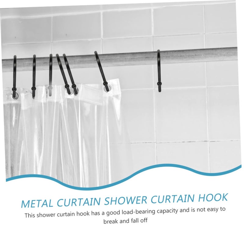 Zinc Alloy S Shaped Shower Curtain Hooks 12 Pack Black Easy Install - Image 3
