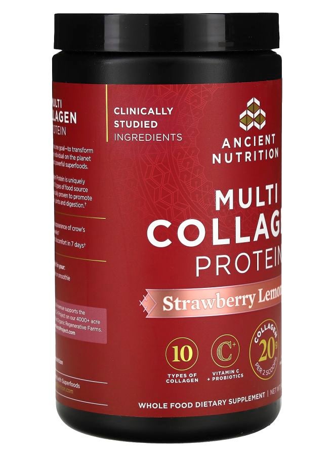 Ancient Nutrition بروتين الكولاجين المتعدد بنكهة الفراولة والليمون 9.65 أونصة (273.6 جرام) - Image 2