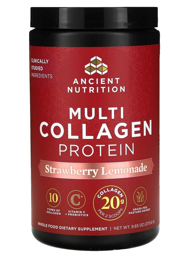 Ancient Nutrition بروتين الكولاجين المتعدد بنكهة الفراولة والليمون 9.65 أونصة (273.6 جرام) - Image 1