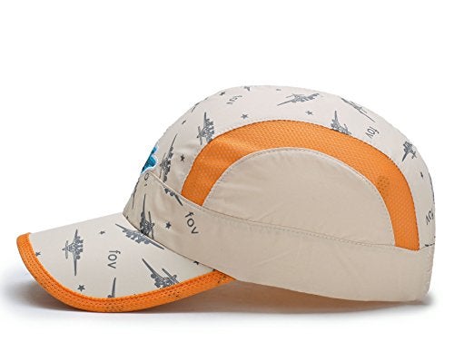 Home Prefer Kids Boys Lightweight Quick Drying Sun Hat Outdoor Sports UV Protection Caps Mesh Side Ball Cap Beige - Image 2
