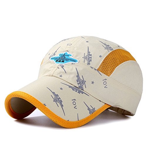 Home Prefer Kids Boys Lightweight Quick Drying Sun Hat Outdoor Sports UV Protection Caps Mesh Side Ball Cap Beige - Image 4