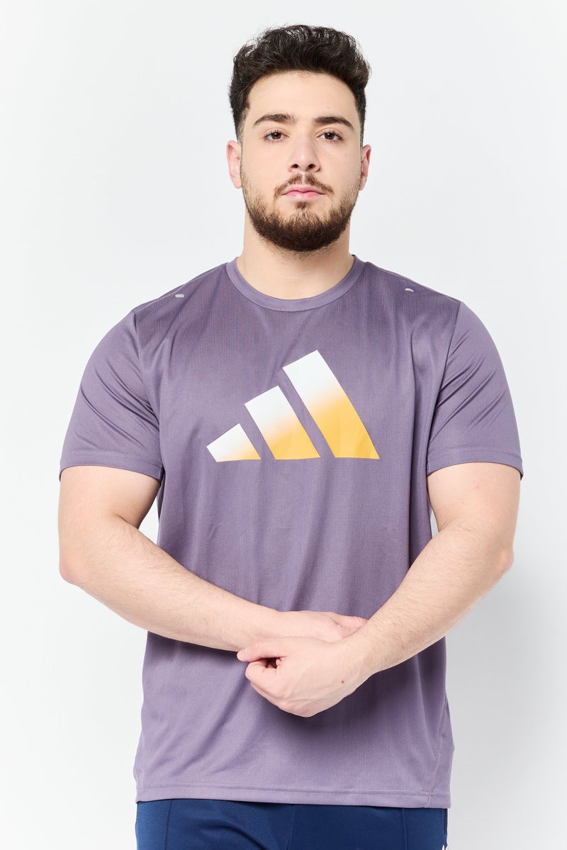 Adidas Men Sportswear Fit Short Sleeve Training T-shirt, Light Purple - Image 1