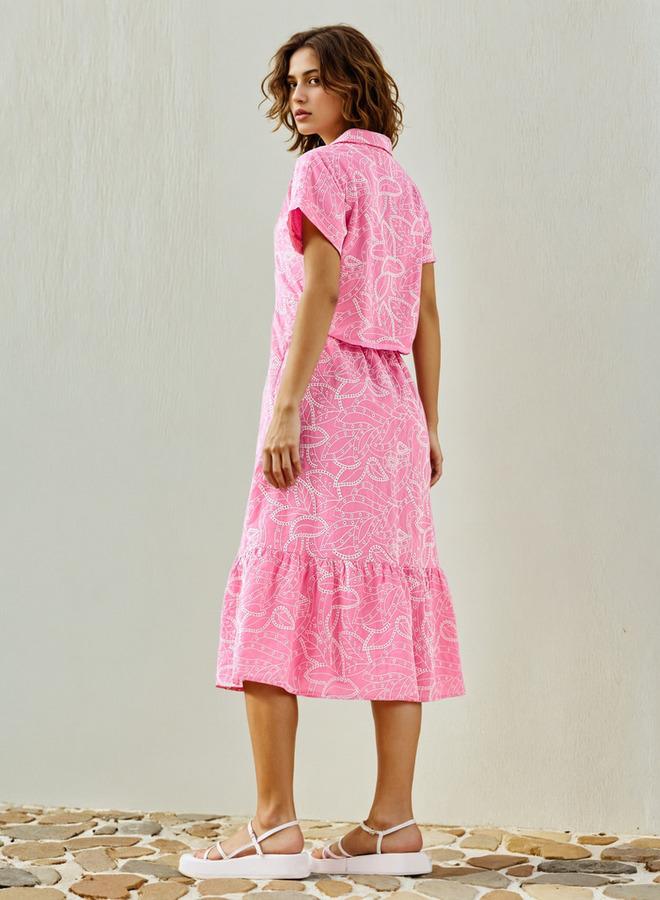 تواكستريمز فستان مطرز بالكامل بتطريز شيفلي وحافة مكشكشة - Image 3