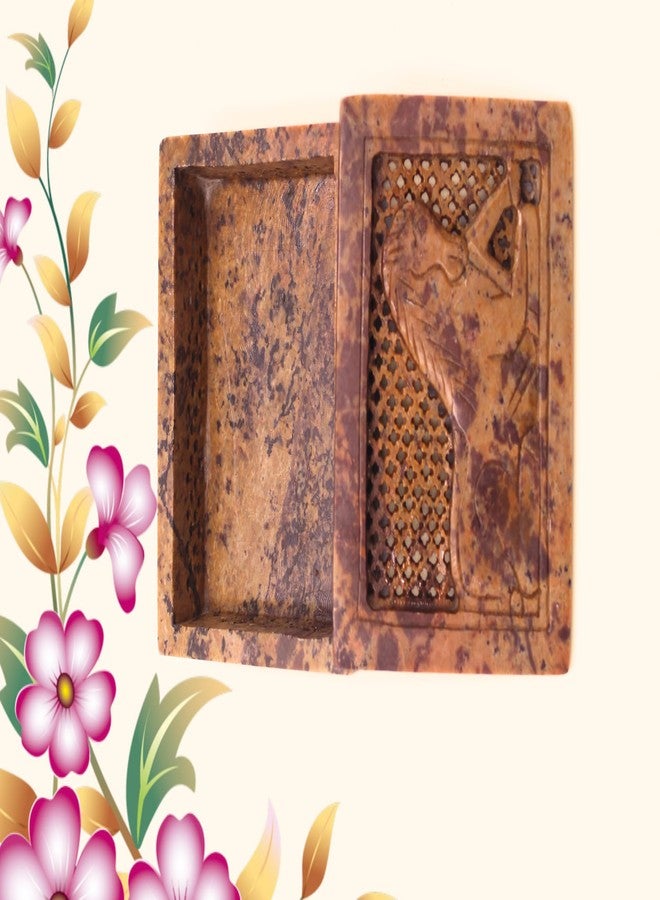 SANDSTERS VR SOURCING Handcrafted Marble Box with Animal design Carving and Jali Work – Decorative Storage Box|Jewelry Oraganizer - Image 4