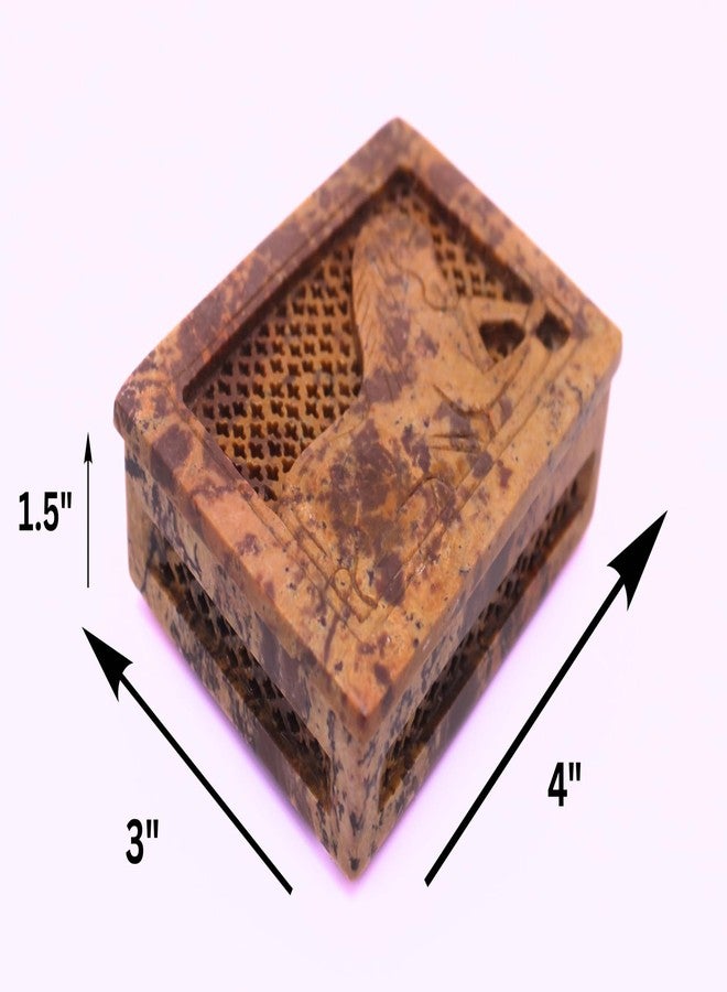 SANDSTERS VR SOURCING Handcrafted Marble Box with Animal design Carving and Jali Work – Decorative Storage Box|Jewelry Oraganizer - Image 2