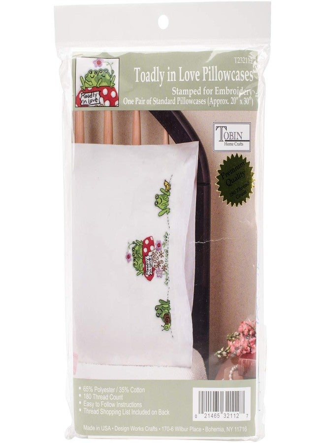Tobin Toadly in Love Pillowcases for Embroidery - Image 1
