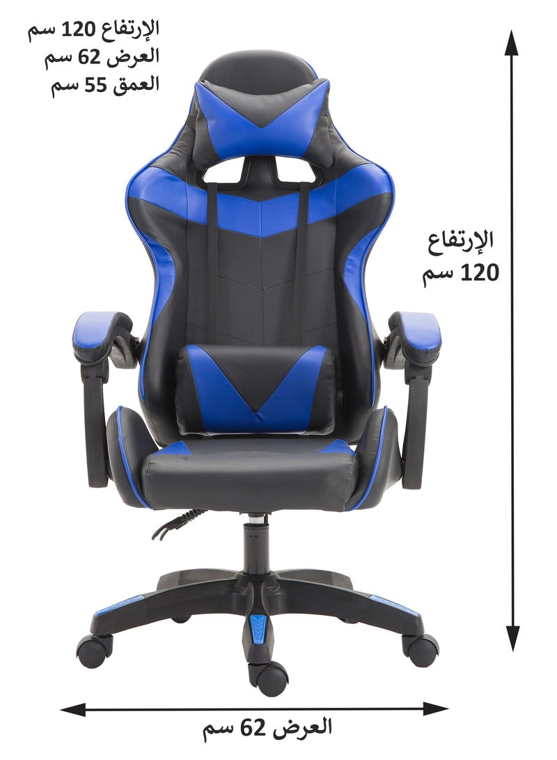 Funz Gaming Chair  Office Chair Ergonomic High Back s Reclining & Height Adjustable Computer Chair with Neck and Lumbar Support Comfortable Chairs Black/Blue  - Image 2