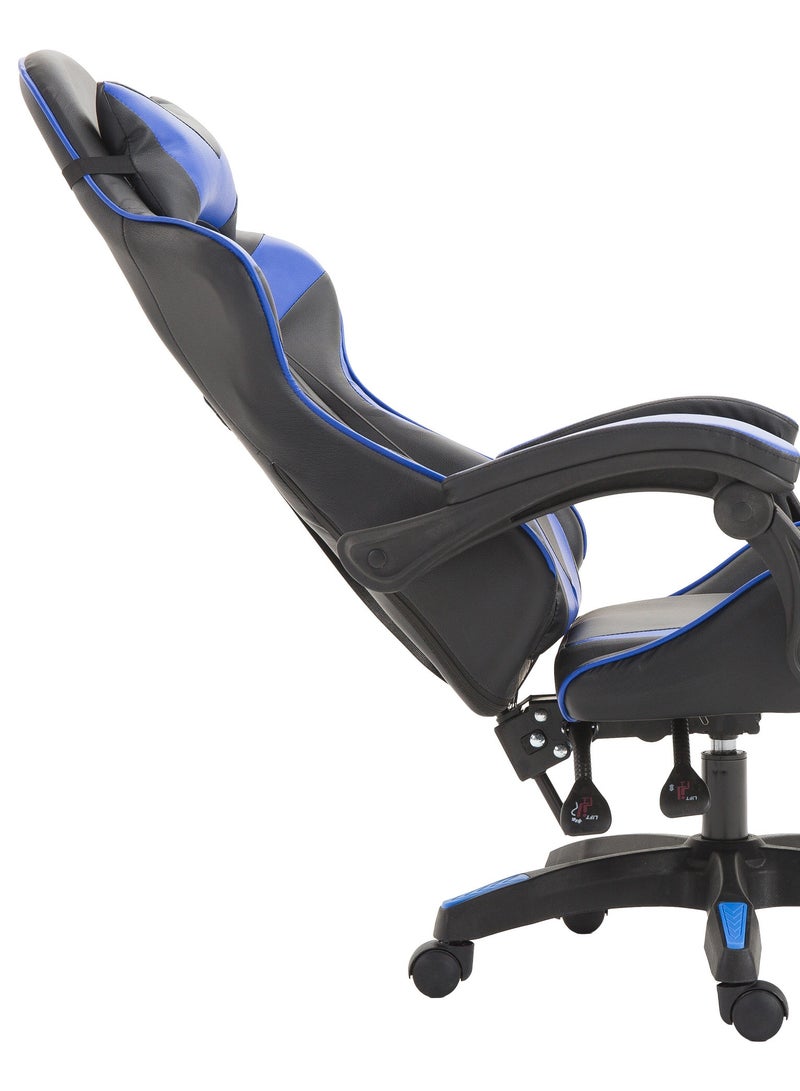 Funz Gaming Chair  Office Chair Ergonomic High Back s Reclining & Height Adjustable Computer Chair with Neck and Lumbar Support Comfortable Chairs Black/Blue  - Image 3