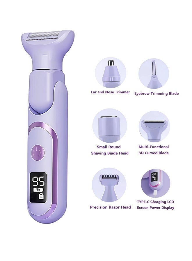 RANBEM 5-in-1 Electric Hair Removal Device for Women – Wet & Dry Full-Body Groomer with LCD Display, USB Rechargeable, Pain-Free for Face, Bikini, Underarms, Legs & Arms - Image 1