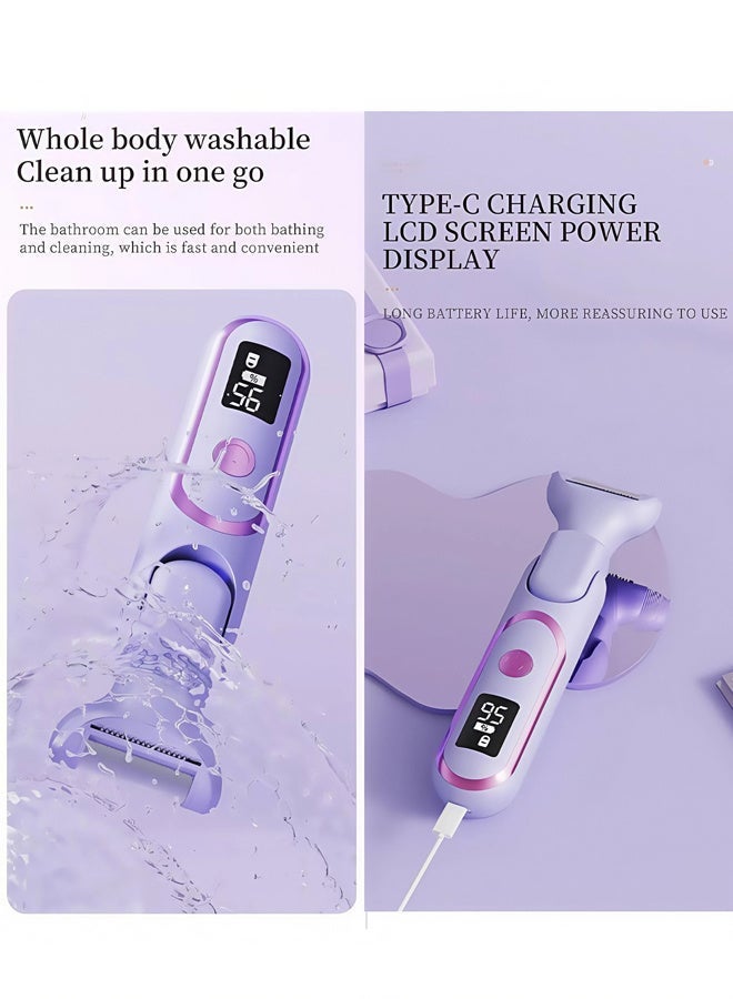 RANBEM 5-in-1 Electric Hair Removal Device for Women – Wet & Dry Full-Body Groomer with LCD Display, USB Rechargeable, Pain-Free for Face, Bikini, Underarms, Legs & Arms - Image 3