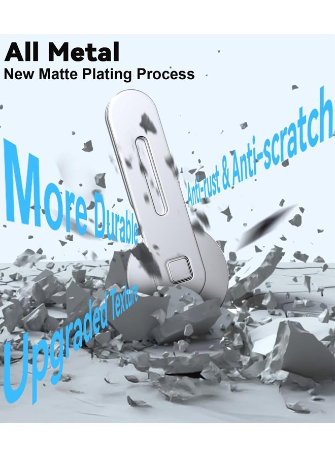 بولوز حامل هاتف الكمبيوتر المحمول, حامل الهاتف الجانبي لجهاز الكمبيوتر المحمول أو سطح المكتب, حامل الهاتف الذكي القابل للطي رقيق, قوس توسيع جهاز الكمبيوتر, متوافق مع أي هاتف, الفضة - Image 3