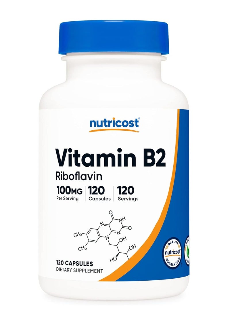كبسولات نيوتريكوست فيتامين ب2 ريبوفلافين 100 ملغ، 120 كبسولة - Image 1