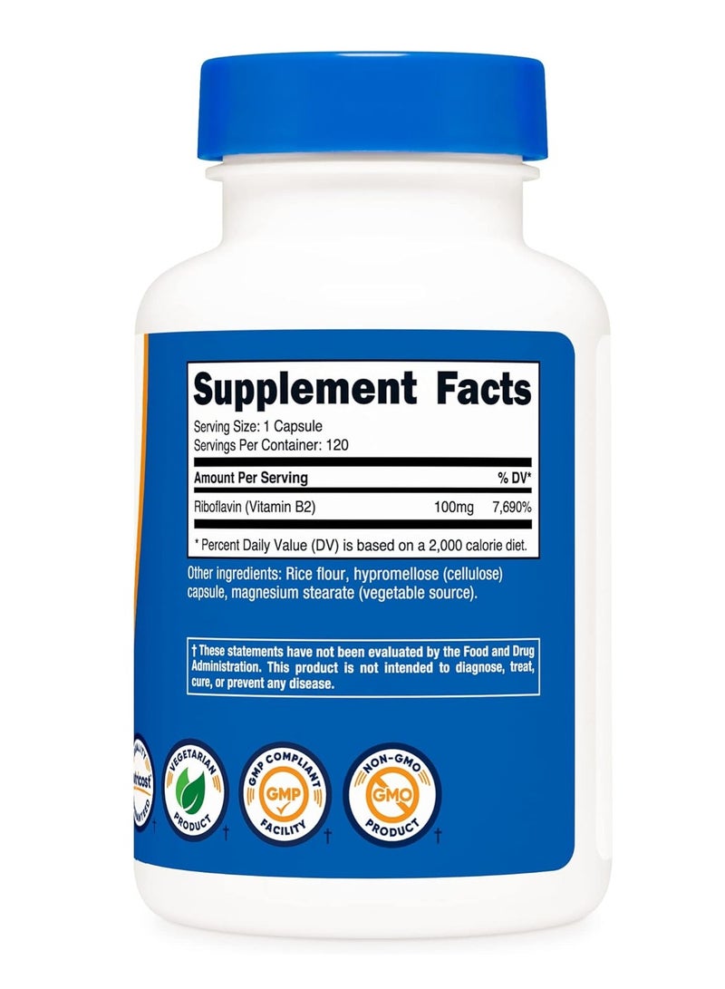 كبسولات نيوتريكوست فيتامين ب2 ريبوفلافين 100 ملغ، 120 كبسولة - Image 4