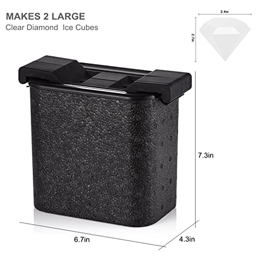Helpcook Crystal Clear Ice Cube Maker,Clear Diamond Ice Cube Mold-Makes 2 Large Diamond ice cubes for Whiskey,Cocktails & Drinks, Creative Gift for Friends and Family - Image 3