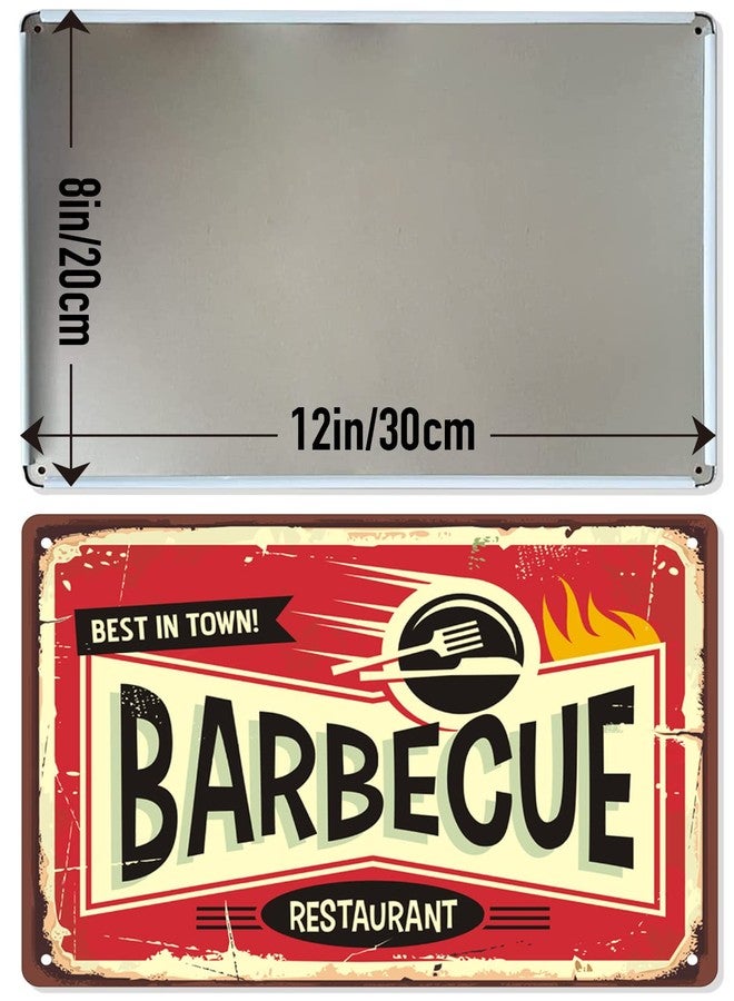 ORIMAMI Retro Metal Tin Signs,Best In Town Barbecue BBQ Restaurant Metal Sign Wall Decor - Vintage Bar Pub Kitchen Diningroom Tin Sign Decoration - Image 2