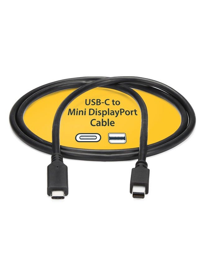 Startech.com 6ft / 1.8m USB-C to Mini DisplayPort Cable - 4K 60Hz - Black - USB 3.1 Type C to mDP Adapter (CDP2MDPMM6B) - Image 1