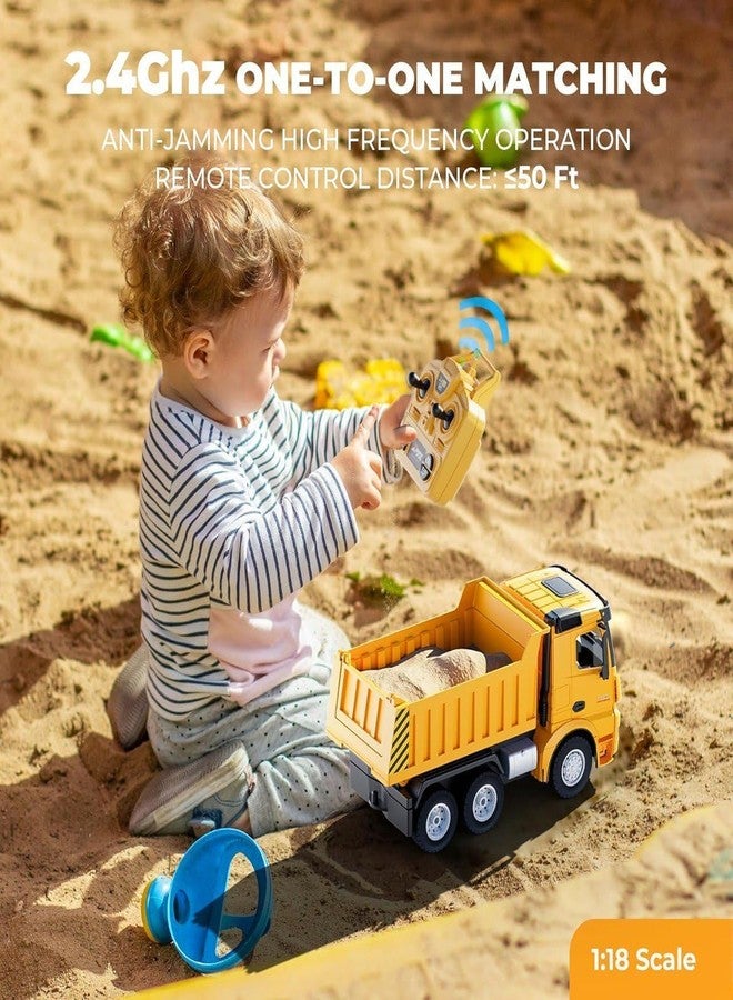 SparkBucket Remote Control Tipper Truck - 2.4GHz RC Construction Vehicle Toy with Lifting Bed & Multi-Wheel Design (Tipper Truck) - Image 2