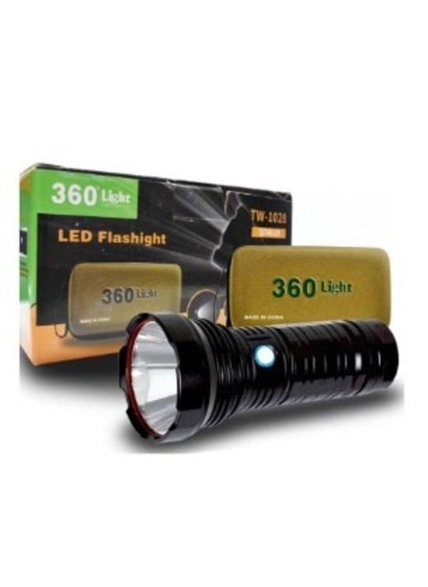 Rechargeable Tactical Flashlight 360 Degree High Lumen Ultra Bright LED Flashlight with 5 Modes Waterproof Emergency Flashlight