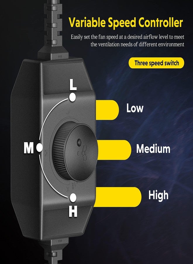 iPower 4 Inch 200 CFM Exhaust Inline Duct Fan with Variable Speed Controller HVAC Ventilation Blower for Grow Tents Garden - Image 3