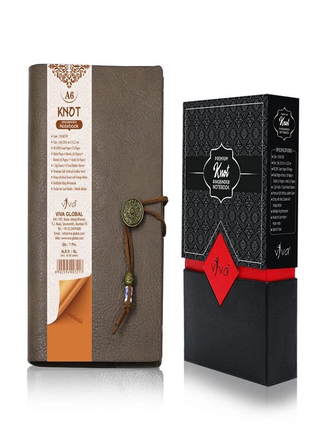 Viva KNOT B6 RIngbinder Notebook Ruled Pages+Checks(16 Pages) + Dotted (16 Pages) + Kraft (16 Pages)= 176 Pages - Image 1