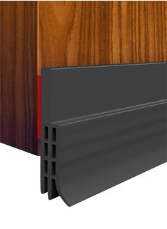 VINSOC Adhesive Under Door Stopper Sweep Weather Stripping Soundproof Rubber Bottom Seal with Wider Strong for Interior Exterior Doors Guard Against Drafts Dust Noise Animals 1M Black  - Image 1