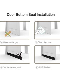 VINSOC Adhesive Under Door Stopper Sweep Weather Stripping Soundproof Rubber Bottom Seal with Wider Strong for Interior Exterior Doors Guard Against Drafts Dust Noise Animals 1M Black  - Image 5