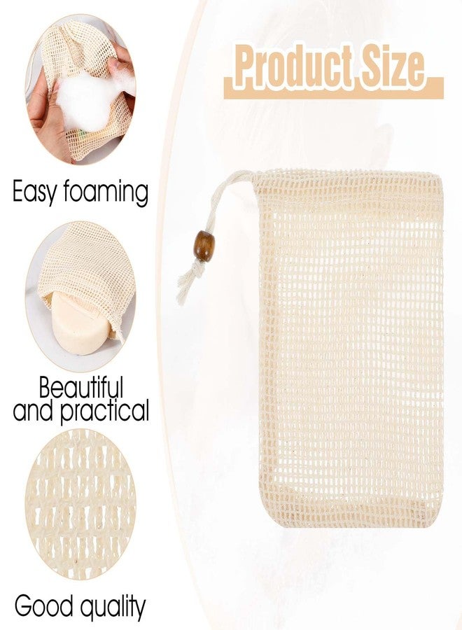 cobee 10 Pack Soap Bag, Pure Cotton Soap Saver Bag, Mesh Exfoliating Soap Bag Pouch, Foaming Drying Soap Holder for Shower(Pure Cotton) - Image 5
