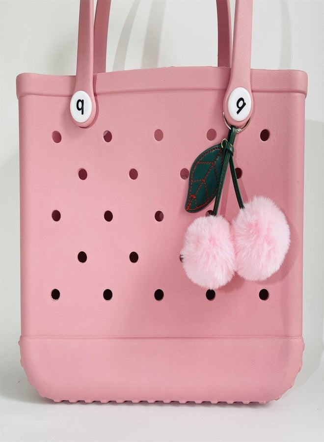 QTMY Cute Pink Cherry Charms for Bogg Bag Accessories Rubber Beach Bag, Boho Purse Charms,49 - Image 4