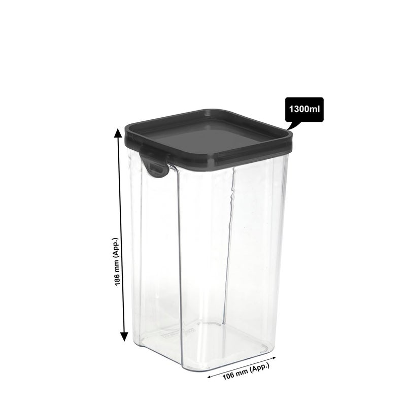 SCL Steelo Steelo Sofresh Plastic Kitchen Storage Stack Container Set Kitchen Organiser Air Tight Container Set Fridge safe US FDA Approved PET Food Grade Heavy Duty Material BPA Free Clear 1300ml Pack of 2 - Image 2