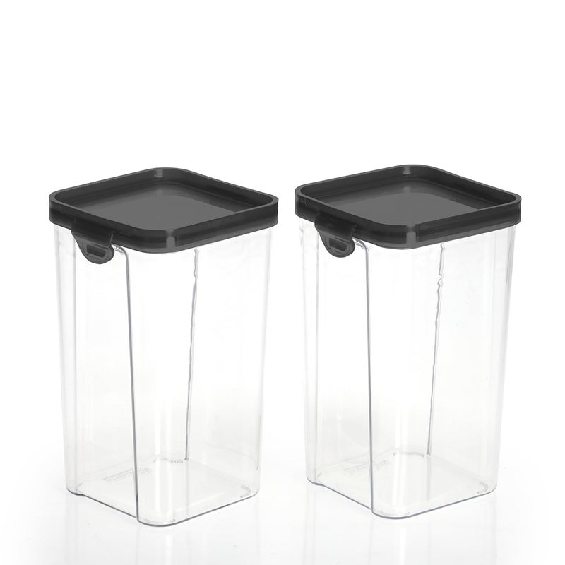 SCL Steelo Steelo Sofresh Plastic Kitchen Storage Stack Container Set Kitchen Organiser Air Tight Container Set Fridge safe US FDA Approved PET Food Grade Heavy Duty Material BPA Free Clear 1300ml Pack of 2 - Image 4