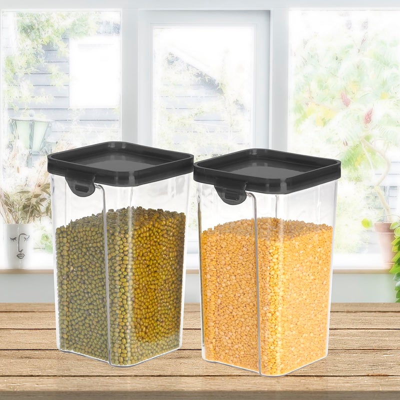 SCL Steelo Steelo Sofresh Plastic Kitchen Storage Stack Container Set Kitchen Organiser Air Tight Container Set Fridge safe US FDA Approved PET Food Grade Heavy Duty Material BPA Free Clear 1300ml Pack of 2 - Image 3