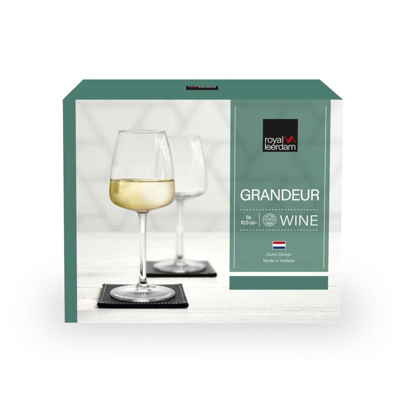 Royal Leerdam GRANDEUR 31cl 6-Piece Glassware Set, Premium Crystal for Wine or Water