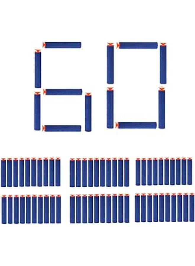 Toy Cloud Hot Fire Gun Bullet Soft Foam Dart for Nerf Gun Refill Sticky Head Darts for Nerf N-Stike Elite Guns (Multicolor) - Pack 60 Pcs