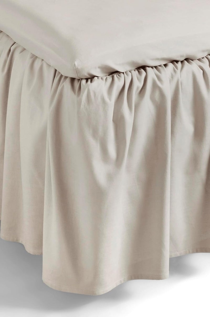 JOTEX Zack Valance Bed Skirt, 100% High-Quality Organic Cotton, Height 45 cm, Beige, 140 x 200 cm - Image 3