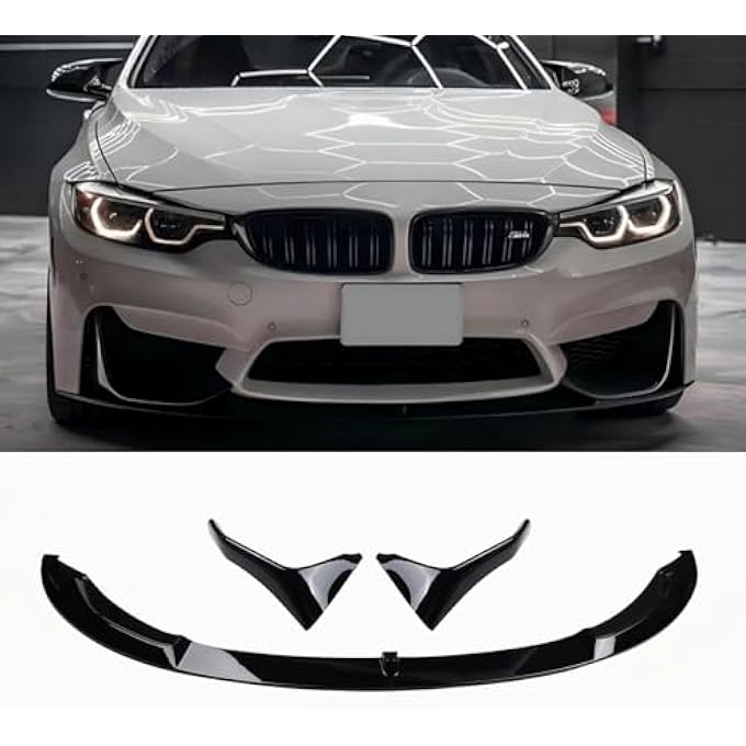 ZZDSNJ Glossy Black 4PS Front Lip Compatible with 2014-2020 BMW F80 M3/F82 M4 MP Style Front Bumper Lower Lip Splitter Spoiler - Image 2