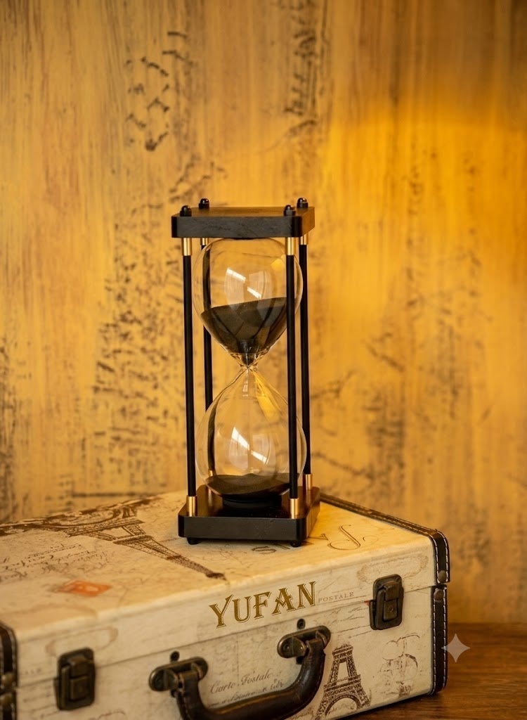 30 Minutes Hourglass Sand Timer Vintage Wooden - 19x8.5cm Black Sand Clock Decor for Home, Office Desk, Kitchen & Wedding Ornament Gift30 Minutes Hourglass Sand Timer Vintage Wooden - 19x8.5cm Black Sand Clock Decor for Home, Office Desk, Kitchen & Wedding Ornament Gift - Image 3